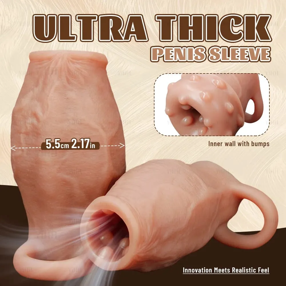 Sexy Thicken Cock Sleeve Penis Lock Penis Ring Adult Sex Toy For Men Dick Enlarged and Soft Silicone Penis Sleeve Enlargement