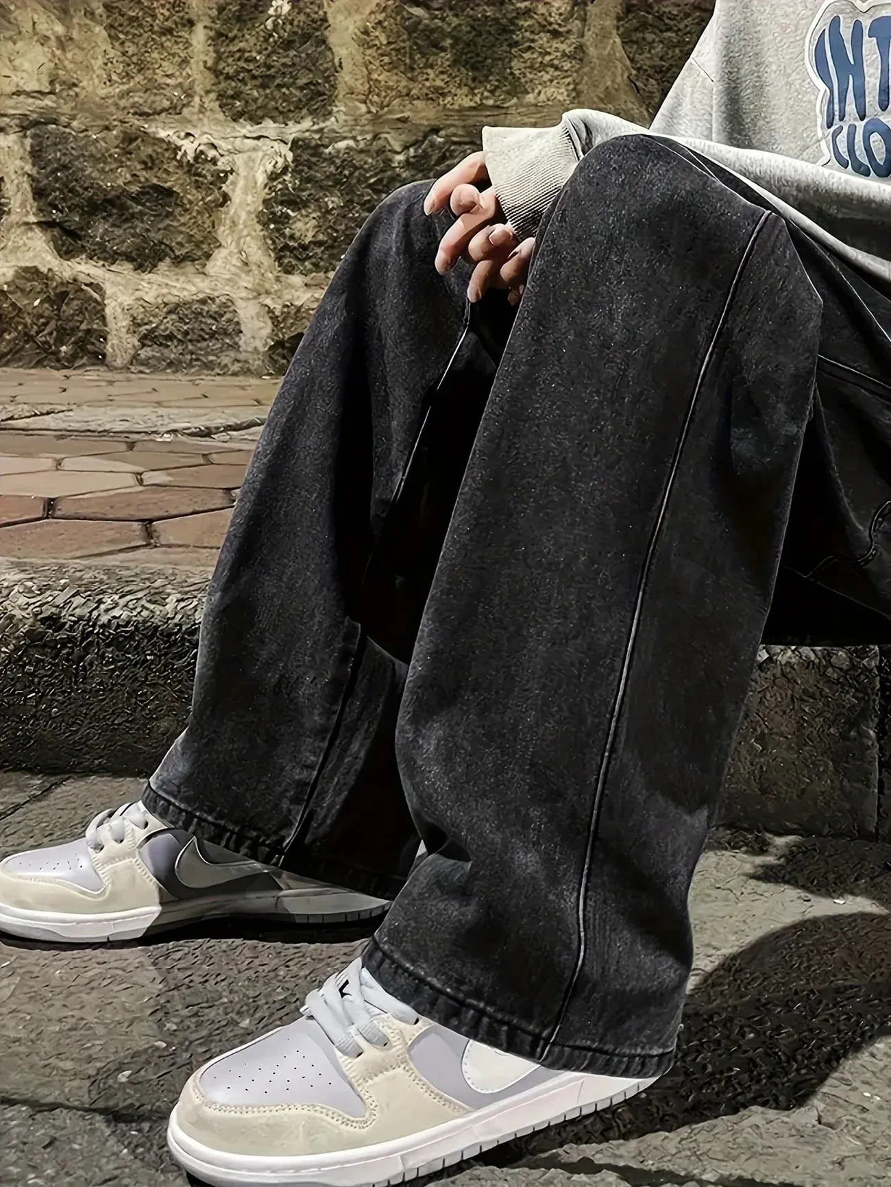 Jean multi-poches coupe régulière pour hommes, Style de rue, Denim mélangé en coton, noir, gris, Non extensible, vêtements toutes saisons, classique Desi