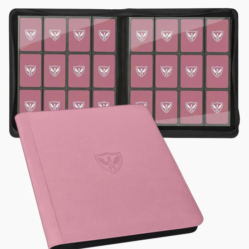 12-Pocket Trading Card Binder Collectible Card Holder That Can Accommodate 480 Cards Zippered Premium Card Binder Suitable for Tcg Cards/Game Cards/Sports Cards/Yu-Gi-Oh! Magic: the Gathering and Trading Cards