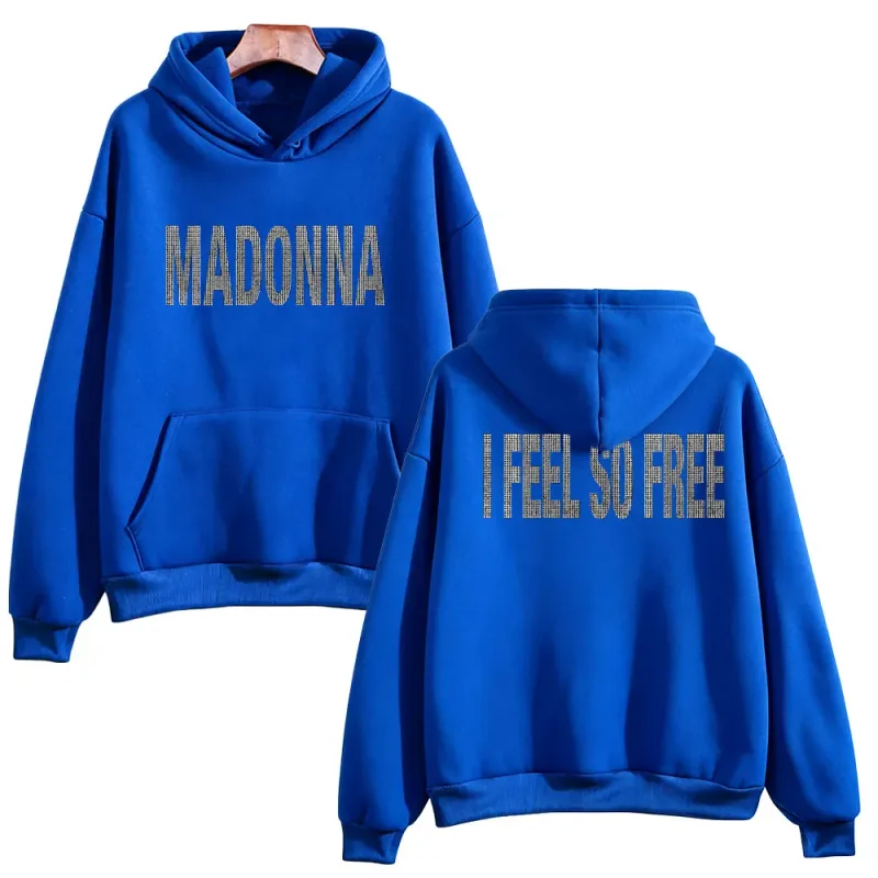 I Feel So Free Hoodie Graphic Printed Hoodie Madonna Merch Vintage Style Sweatshirts Women Men with Hooded Loose Casual Pullover