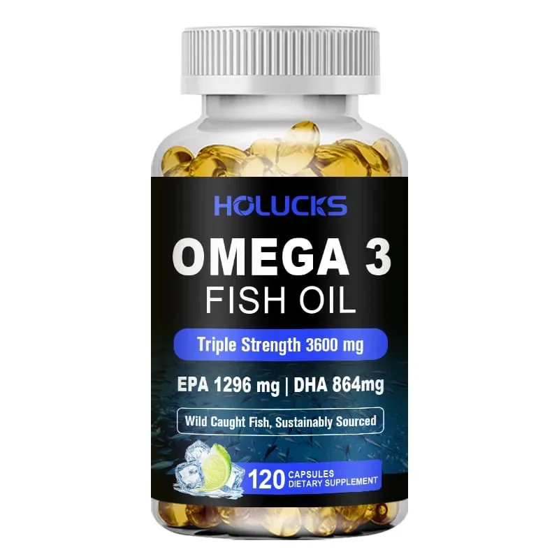 Omega-3 Fish Oil Capsules with EPA & DHA Supports Energy Skin Care Heart Joints Brain Nervous System Health & Antioxidant