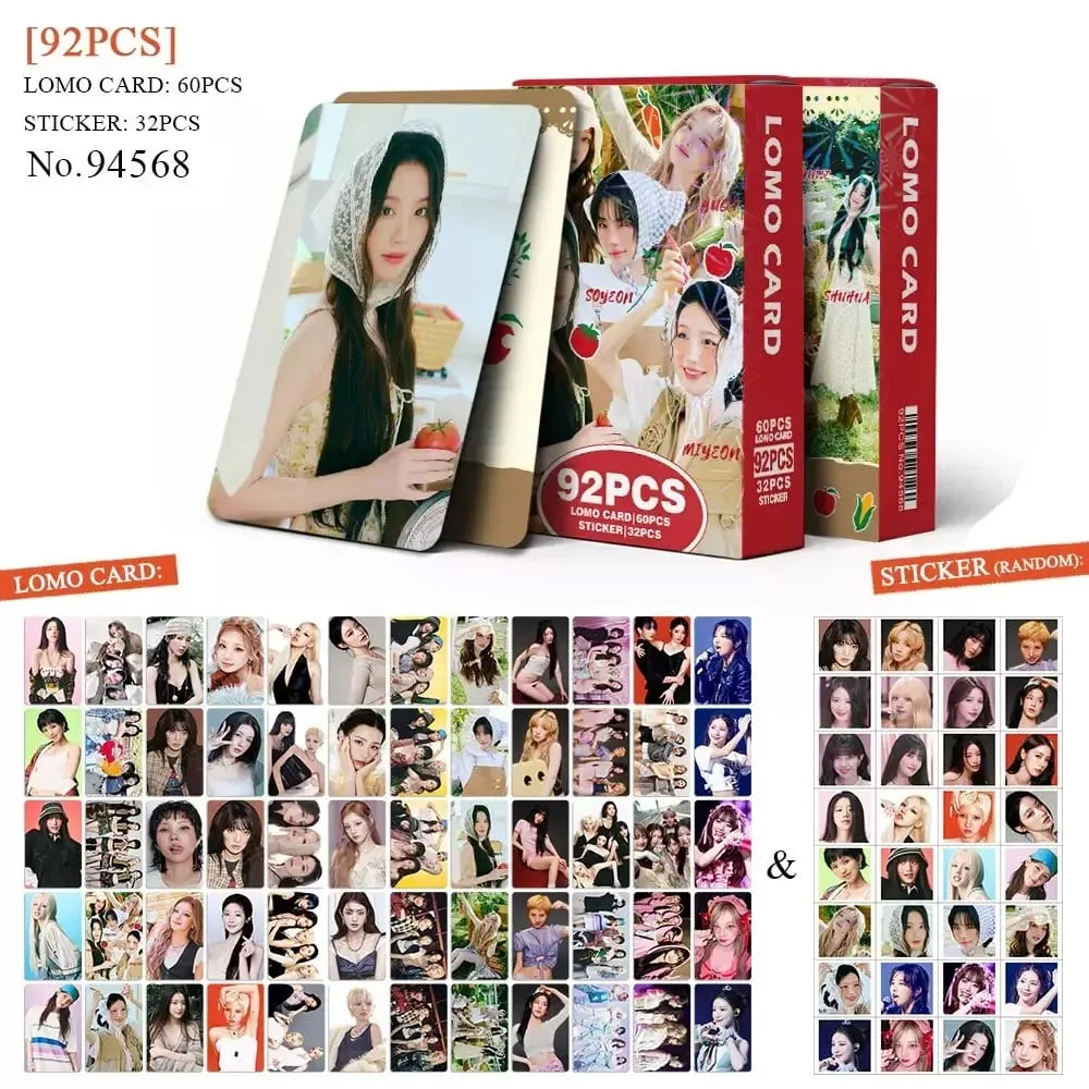 92PCS Korean Hot Idol 2026 New Album "WE MADE" HD Lomo Cards YUQI MINNIE SOYEON MIYEON SHUHUA High Quality Small Cards Fans Gift — image 5