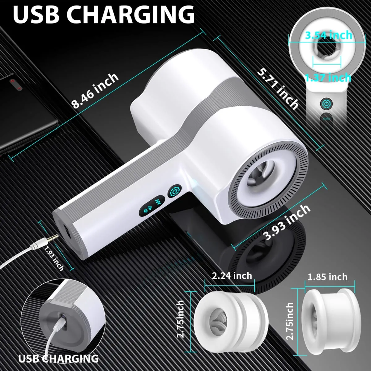 Automatic Male Masturbators Cup with 5*5*7 Thrusting Rotating Vibrating Quiet Hands Free Pocket Pussy Stroker 3D Sex Toys for Me