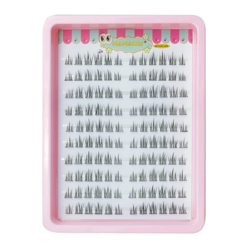 10 Rows Cat Eye Single Cluster Fake Eyelashes Natural Cosplay Makeup False Eyelashes Self-adhesive Natural Wispy Lash Extension
