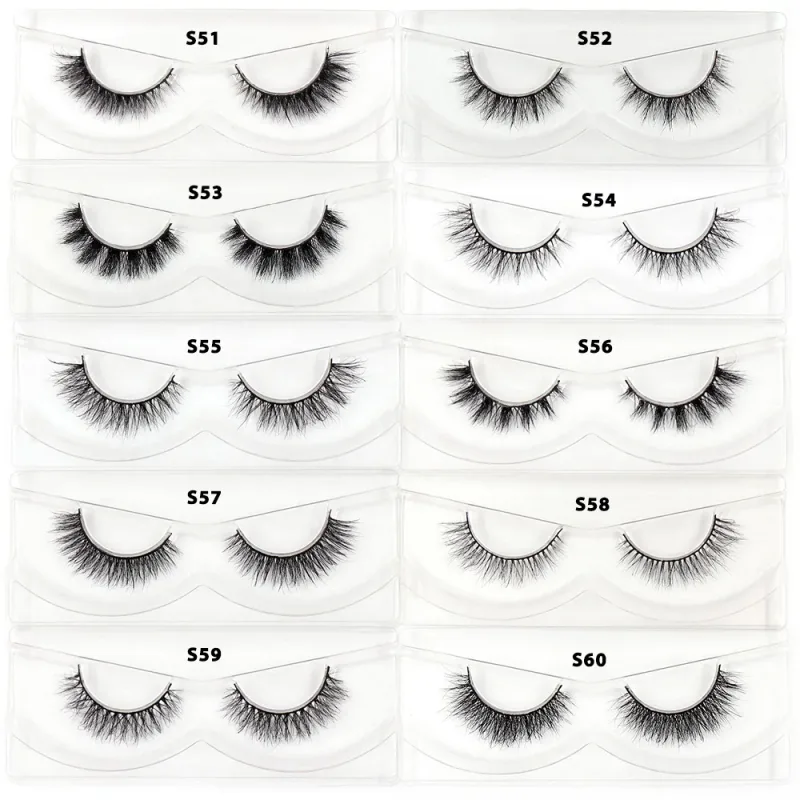Short Natural 3D Mink Lashes Fluffy Wispy Fake Eyelashes Crisscross False Lashes Eyelash Extension Makeup