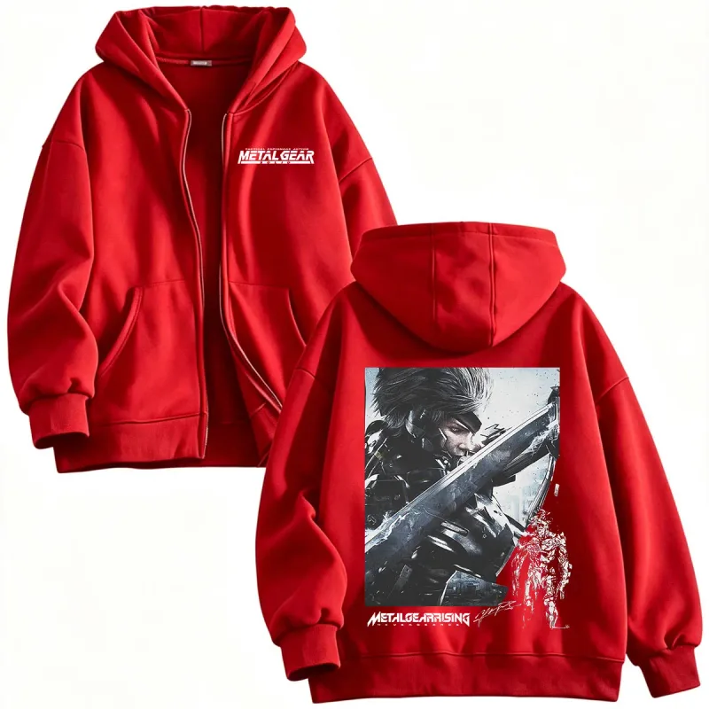 Metal Gear Rising Revengeance Raiden Game Zipper Hoodies Men Women Clothing Fashion Pullovers Zip Up Hooded Sweatshirts Jackets