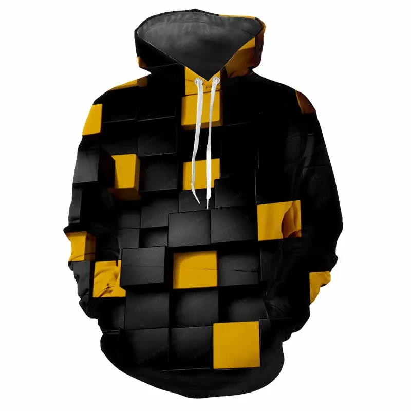2024 moda minimalista cuadros 3D impreso hombres Tops Casual suave comodidad elegante sudaderas con capucha para hombres personalizar deportes al aire libre Sudadera con capucha