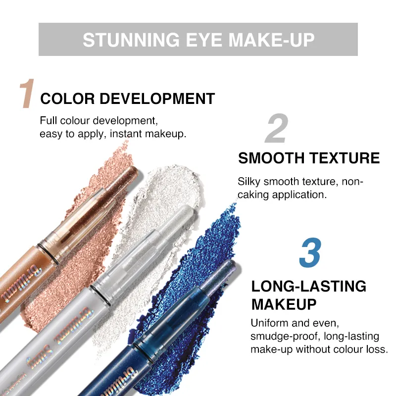 Sparkle Eyeshadow Stick Highlight Eye Pencil Shimmer Pearl Long-Lasting Waterproof Multi-Use Eye Makeup Beauty