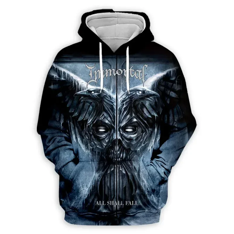 Black Metal Rock Immortal 3D Print Hoodies Men Women Fashion Casual Sweatshirts Oversized Hoodie Pullovers Tracksuit Clothing