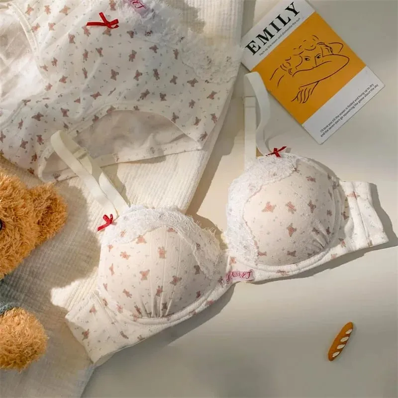 Sexy Lace Lingerie Set for Women Push Up Bra & Panty Set Summer Cute Underwear
