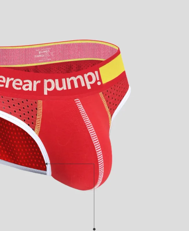 Men's Low Waist Slimming Mesh Briefs U Convex Pouch Elastic Waistband Breathable Colorful Jockstrap Underwear