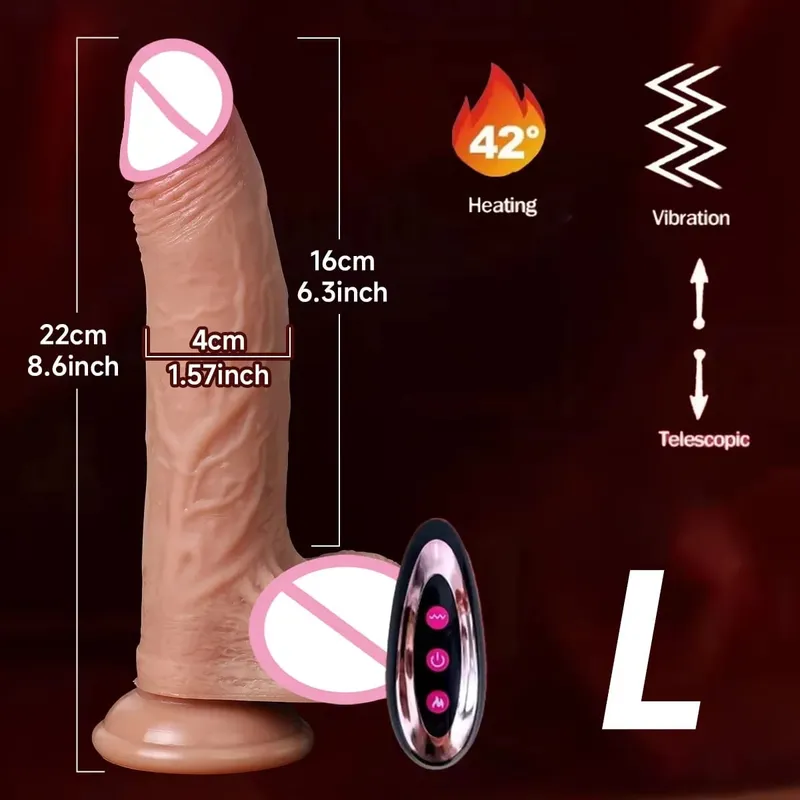 Realistic Dildo Telescopic Vibrator Female Masturbator Thrusting Big Dick Silicone Masturbation Penis Adult Sex Toys For Women