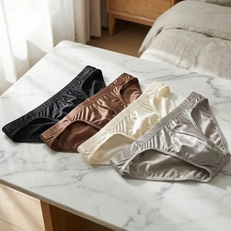 Breathable Low Waist Men Thin Panties Male Lingerie Underpants Men's Underwear Simple Ice Cool Briefs Summer