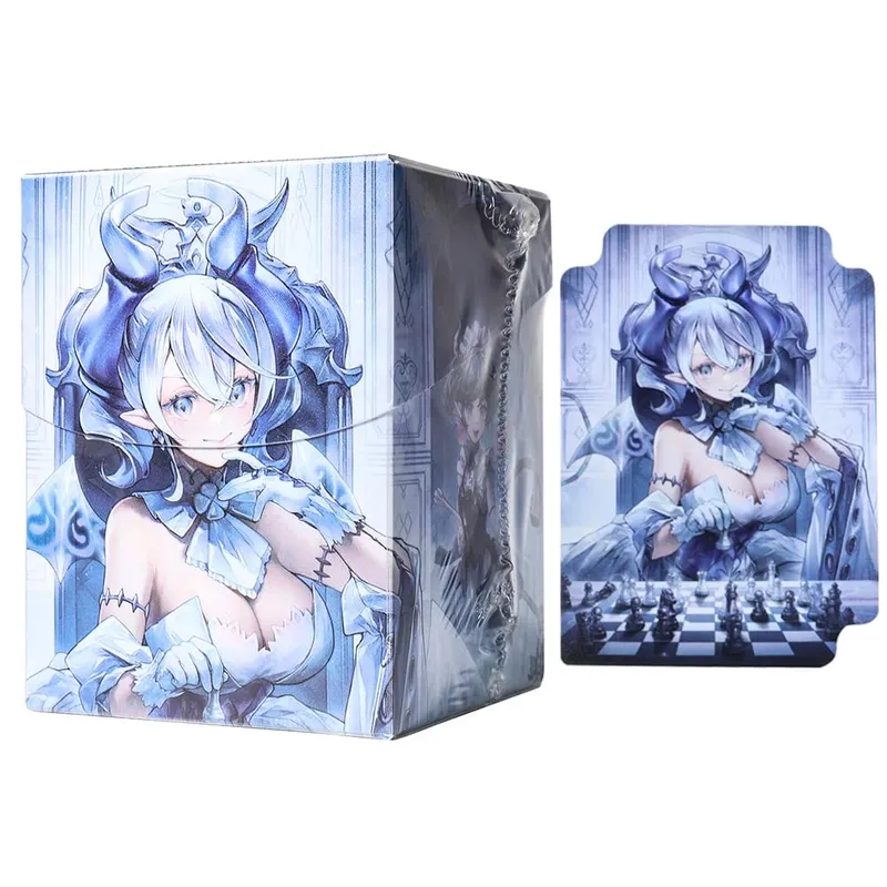 100+ BASIC LANDS Plastic Trading Card Box Holds Double-Sleeved Cards TCG/CCG Storage Card Deck Case for MTG/YGO With Two Divider
