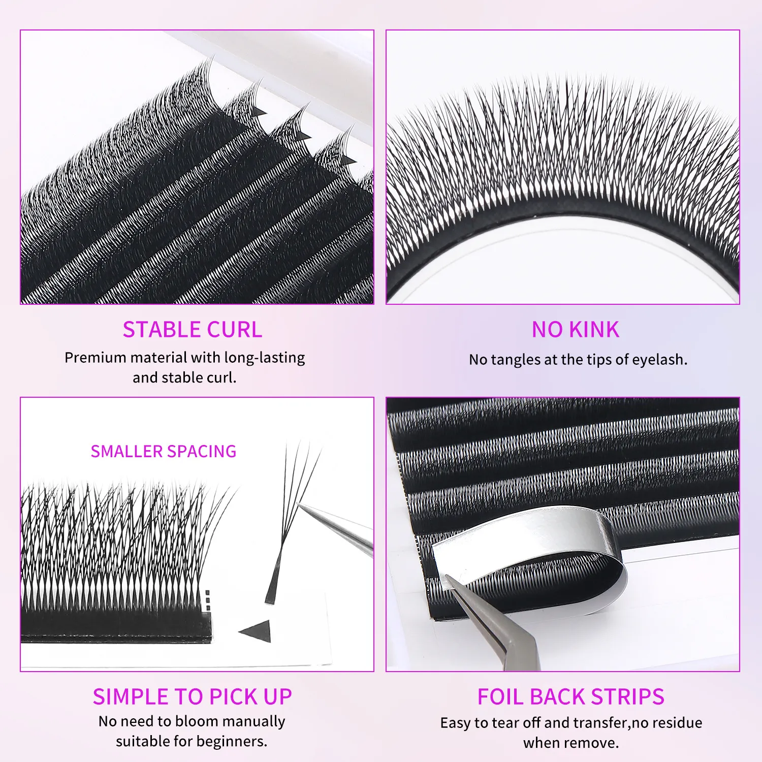 Narrow 2D Y 3D 4D 5D Eyelash Extension V-Shaped Volume Fans W Shape Eyelashes BASF Natural Dense Faux Mink Lashes