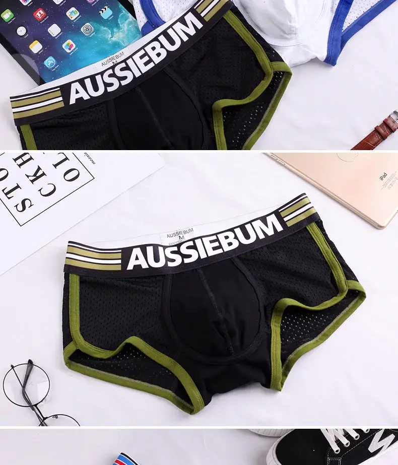 Cotton men's underwear men's boxers net through u convex design boxers boxers men's underwear