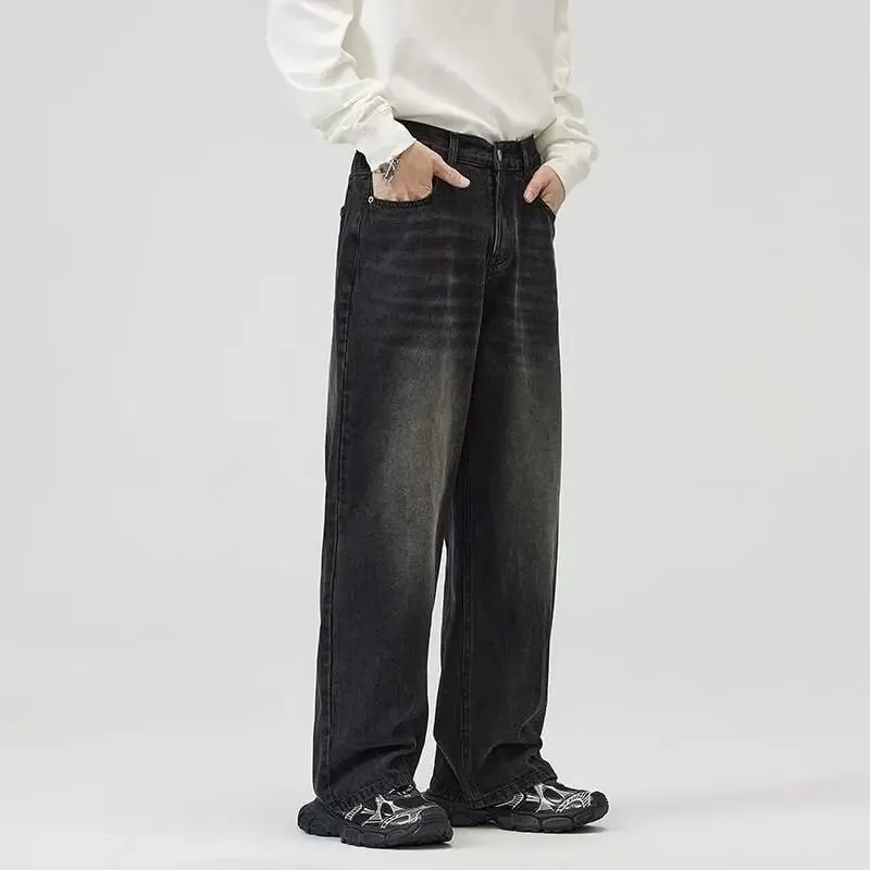 New Fashion Women Men's Wide Leg Jeans Loose Fit Straight Leg Trousers High Quality Vintage Denim Pants for Streetwear Y2k