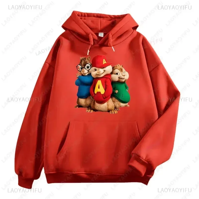 Felpe con cappuccio Anime Alvin and The Chipmunks Felpa con stampa di lettere Eco Friendly A Casual Streetwear Pullover unisex promo