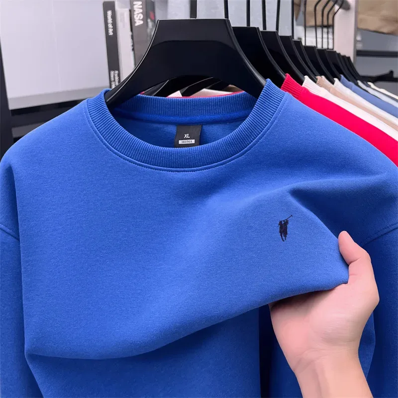 2026 Men's Crewneck Casual Long-sleeve Printed Leisure T-shirt Solid-color Multi-functional Leisure T-shirt
