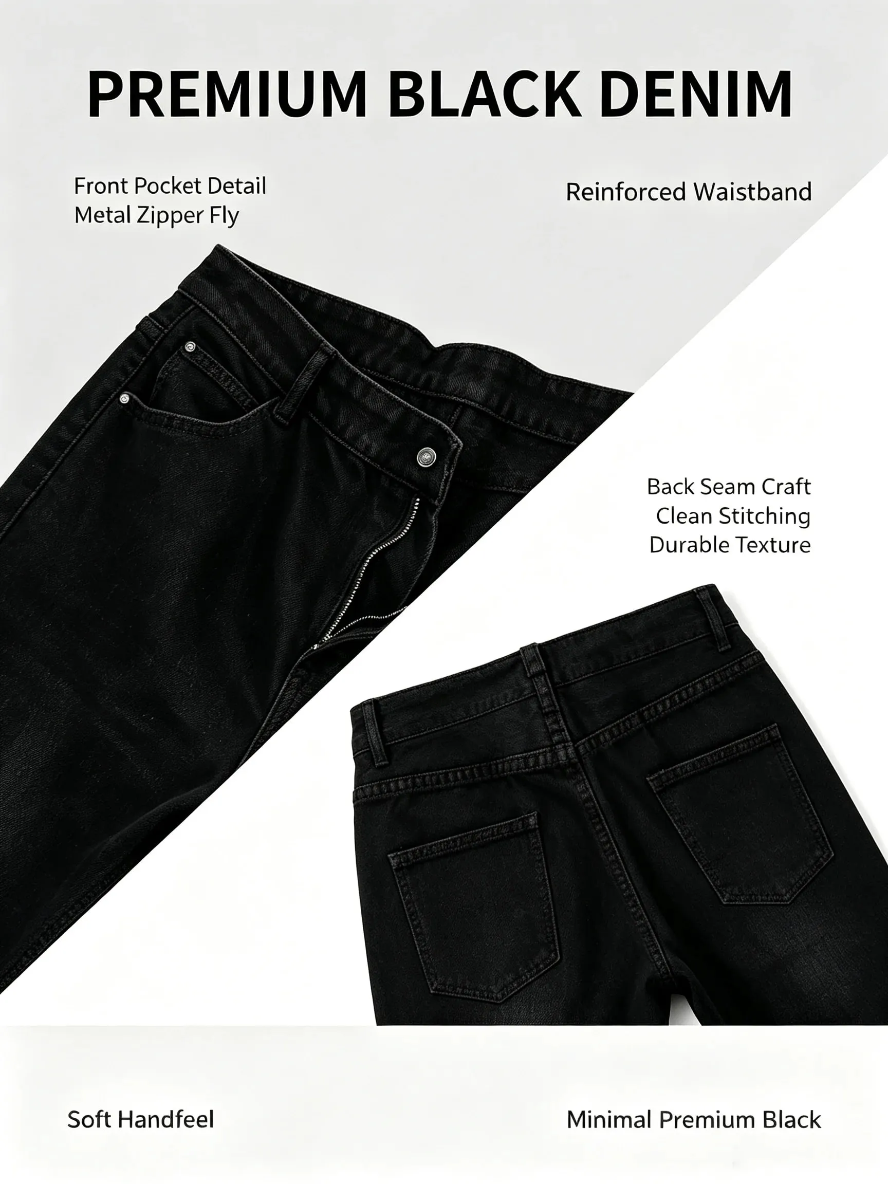 Men Wide Leg Jeans Loose Straight Denim Pants Casual Baggy Trousers Streetwear Hip Hop Daily Wear Fashion Mens Casual Bottoms