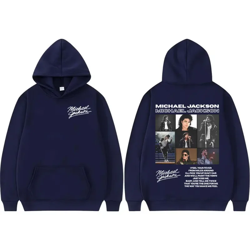 King of Pop Michael Jackson Tour Retro Hoodies Men's Clothing Harajuku Hip Hop Style Sweatshirts Casual Cozy Oversized Pullovers