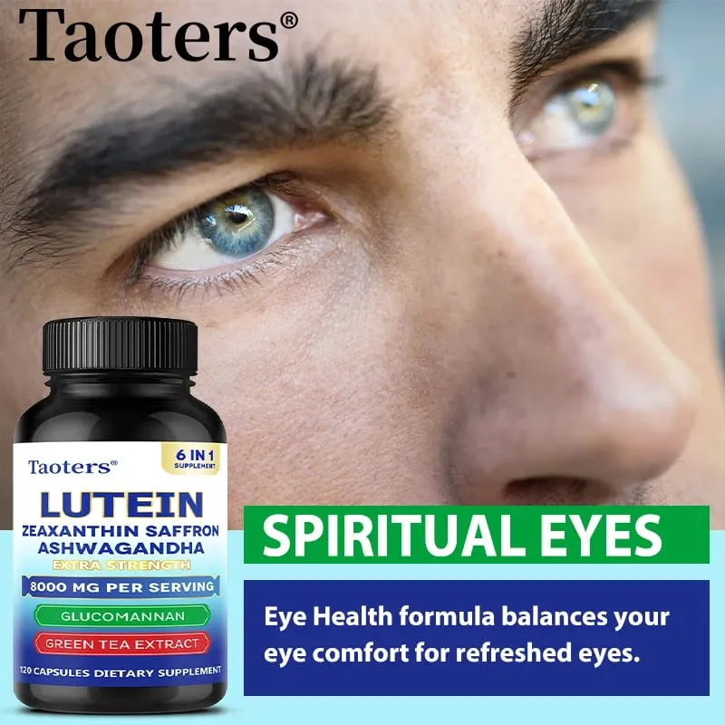 Lutein & Zeaxanthin 8000mg Capsules - Eye Vitamins for Vision Health Blue Light Protection Antioxidant & Skin Elasticity