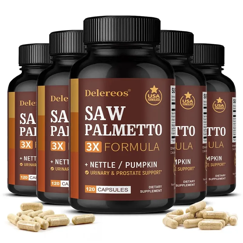 Saw Palmetto Prostate Health Supplement To Promote Urinary Tract Function - 500mg Per Serving DHT Blocker Hair Vitamin Vegan
