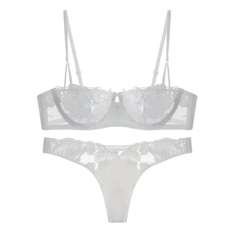 ผู้หญิงเซ็กซี่ชุดลูกไม้ชุดชั้นในบางดู Throhgh ชุดชั้นใน Push Up Bra และชุดกางเกงชุดชั้นใน
