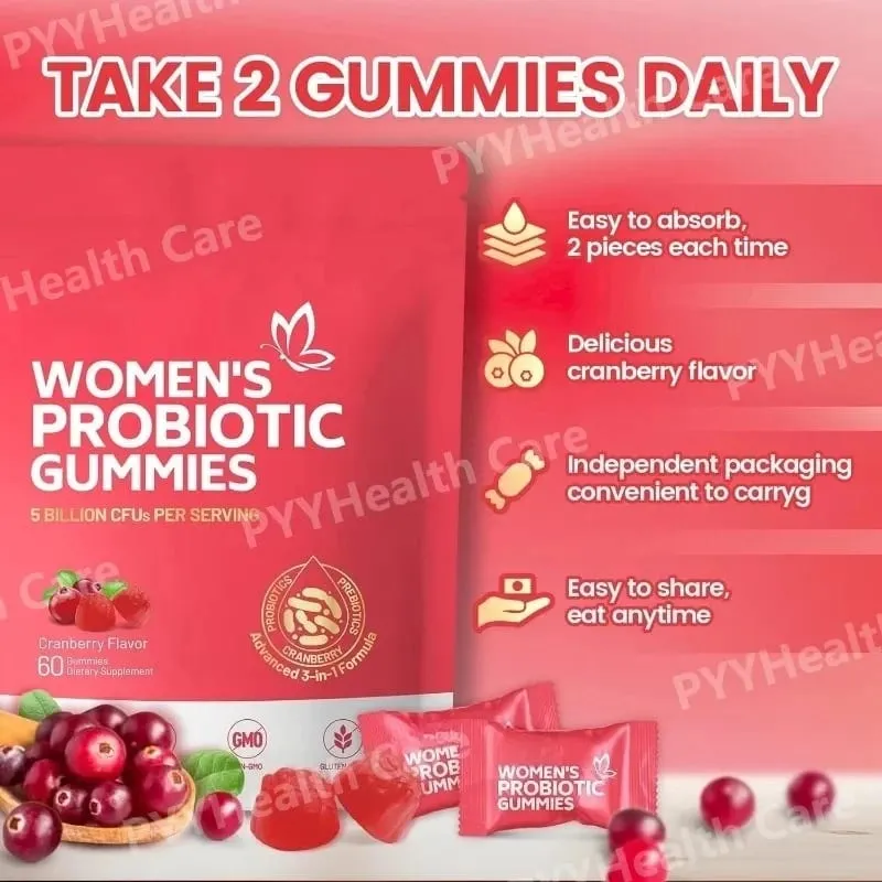 Probiotic for Women Probiotic Gummies Feminine Daily Wellness Balance Ph Gummies Cranberry Probiotics Health Yeast Ph Balance — image 6