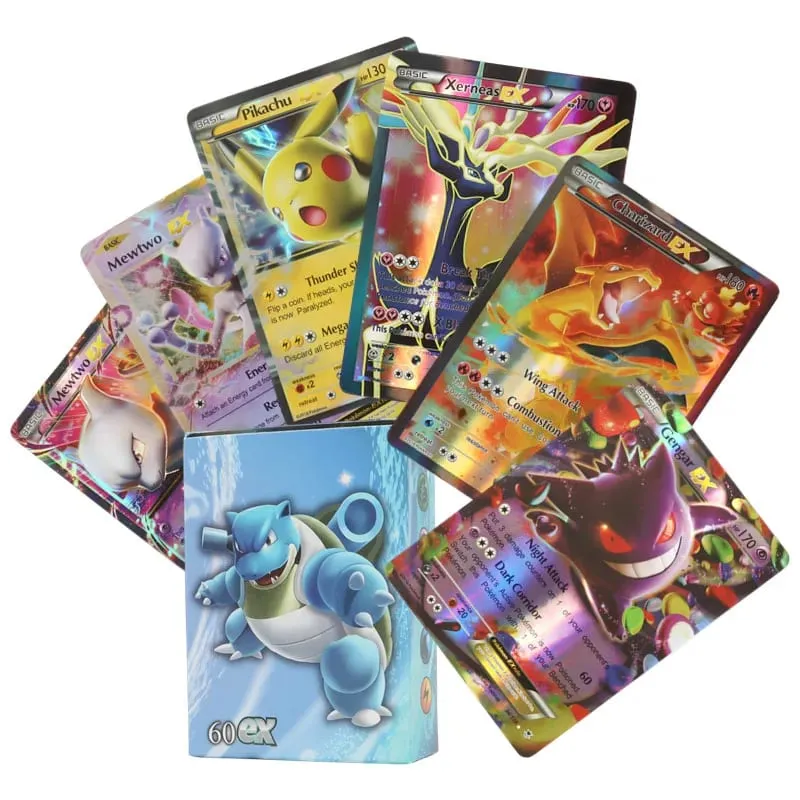 60-100st engelska Pokémonkort Holographic EX Vstar Vmax GX Letter Rainbow Arceus Shiny Charizard Mewtwo Evolution kombination