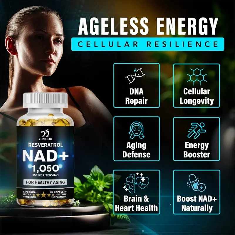 NAD-Ergänzung 1500 mg – Liposomales NAD+-Ergänzungsmittel mit Resveratrol für Ausdauer und gesundes Altern – Kraftkapseln