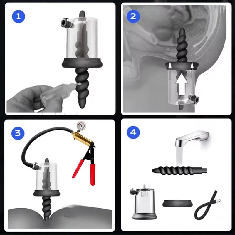 Anal Plug Vacuum Pump Prostate Stimulator Sex Toys for Men Women Adult Powerful Suction Manual Anus Dilator Butt Plug Set