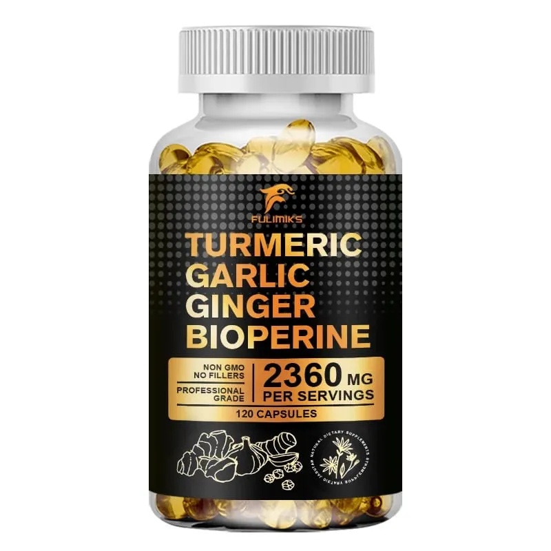 Premium Turmeric Curcumin Supplement with Garlic & Ginger Supports Joint Comfort Anti-Inflammatory Immune Health & Vitality