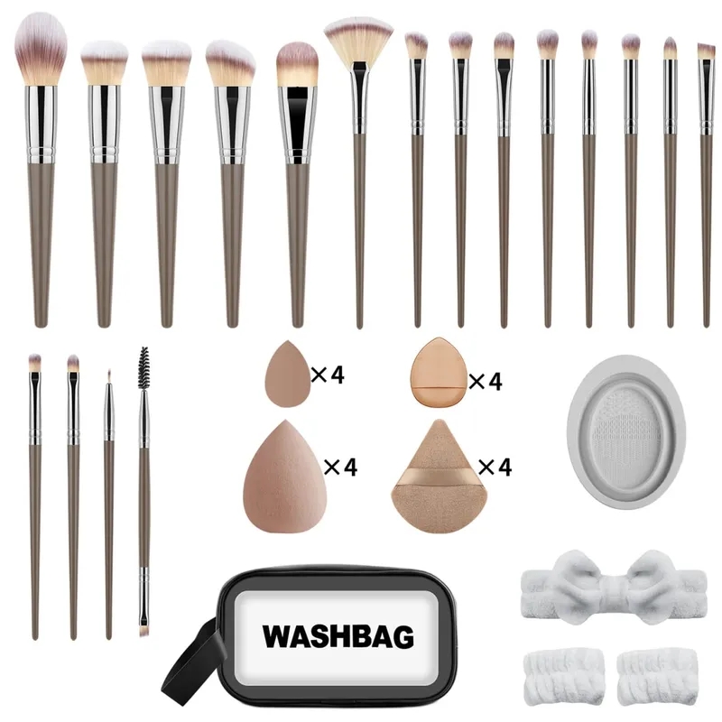 39Pcs Makeup Kit 18Pcs Brushes & Beauty Accessories Soft Bristle For Full Face Home Travel Cosmetic Set