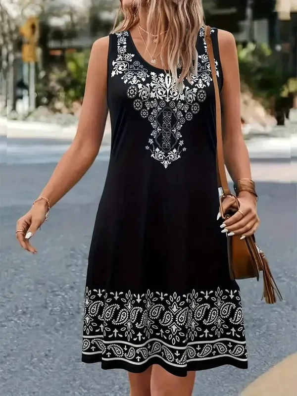 Moda Kolsuz 3D Baskılı Kadın Mini Elbiseler Yaz O-Boyun Sokak Kadın Gevşek Elbise Gündelik Elbise Y2k Bayan Giysileri Tops