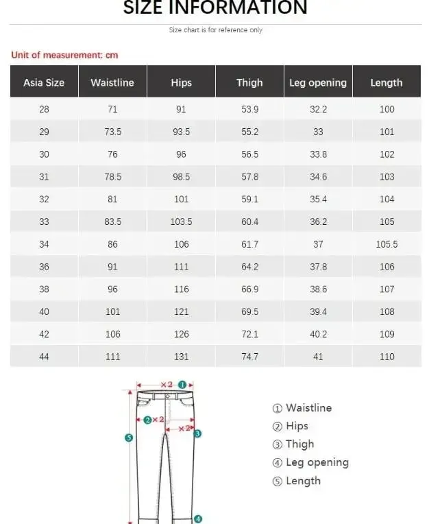 Pantaloni di jeans elasticizzati casual da lavoro dritti alla moda Pantaloni di marca maschile 5 colori Taglie forti Abbigliamento da uomo Jeans slim 28-44