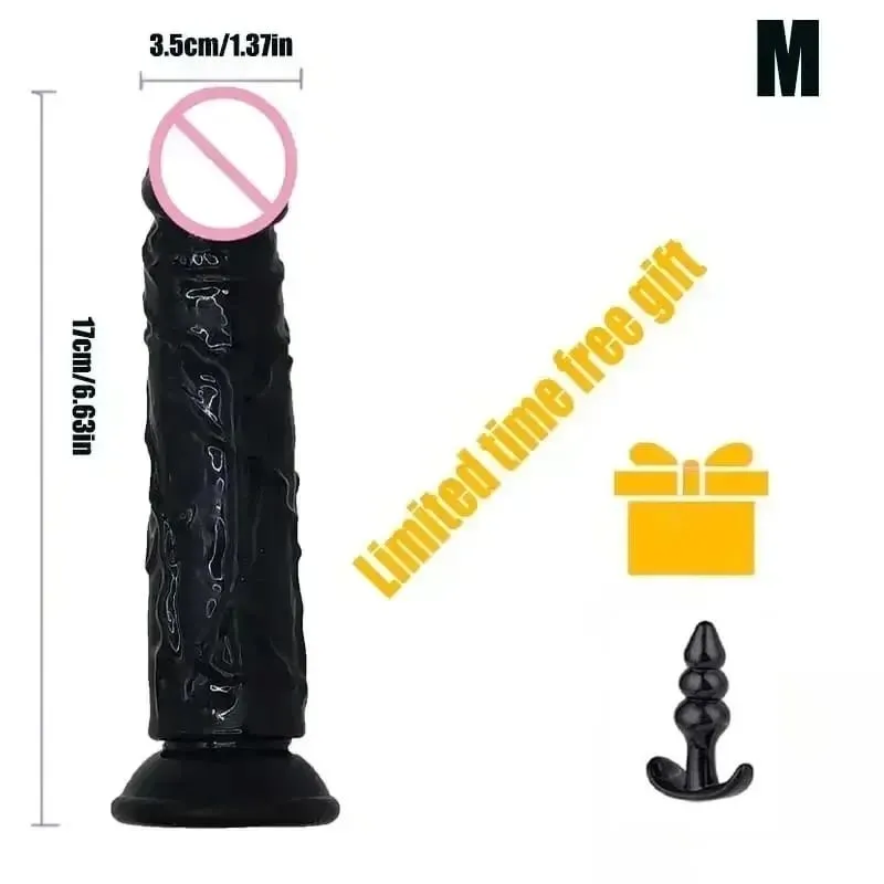 Realistic Black Dildo Cheap 6 Sizes Suction Cup Penis Butt Plug Long Dick G Spot Anal Vagina Masturbator Adult Sex Toy for Woman