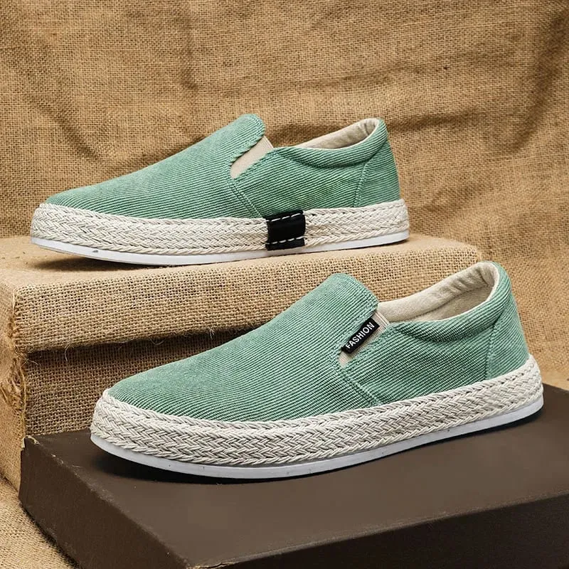 Man's Sneakers Canvas Flat Fisherman Linen Cloth Sneakers Shoes Male Summer Casual Shoes for Men Loafers 2025 Walking Shoes Male