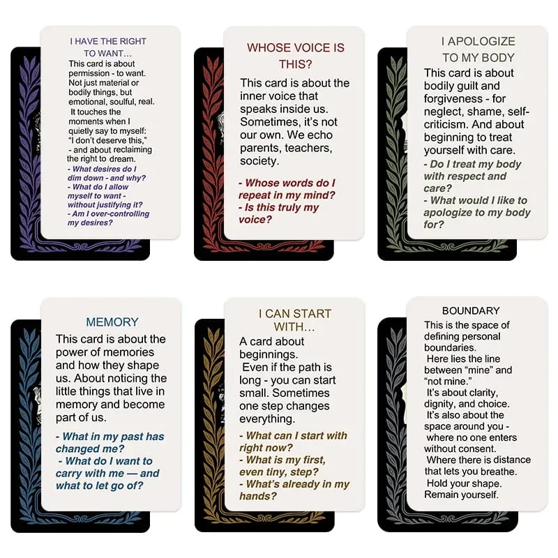 《52 Self-Exploration Mindfulness Cards Inner Growth and Emotional Reflection Cards Women's Self-Awareness Cards》Card Game Board Game a Must-Have Game for Family Gatherings Gift