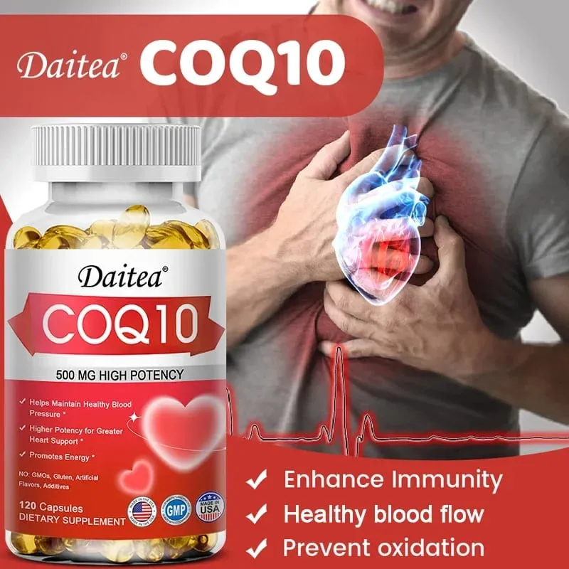 CoQ10 500 mg Softgels - Ultra High Absorption CoQ10 Supplement - Antioxidant Supplement for Vascular and Heart Health