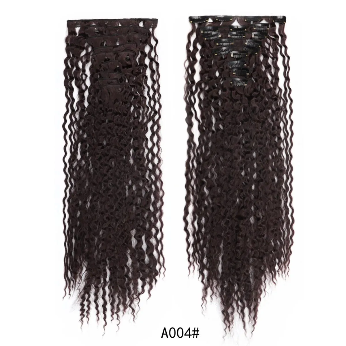 9PCS Clip in Hair Extensions 20 Inch Curly Double Weft Clip Hair Extension Kinky Curly Long Soft Synthetic Hairpieces for Women