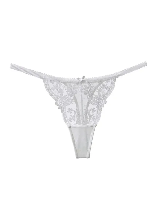 Women's French Lace Lingerie Set Sexy Ultra Thin See Through Bra & Thong Shaping Camisole Embroidery Underwear Set Hot Tushy P P