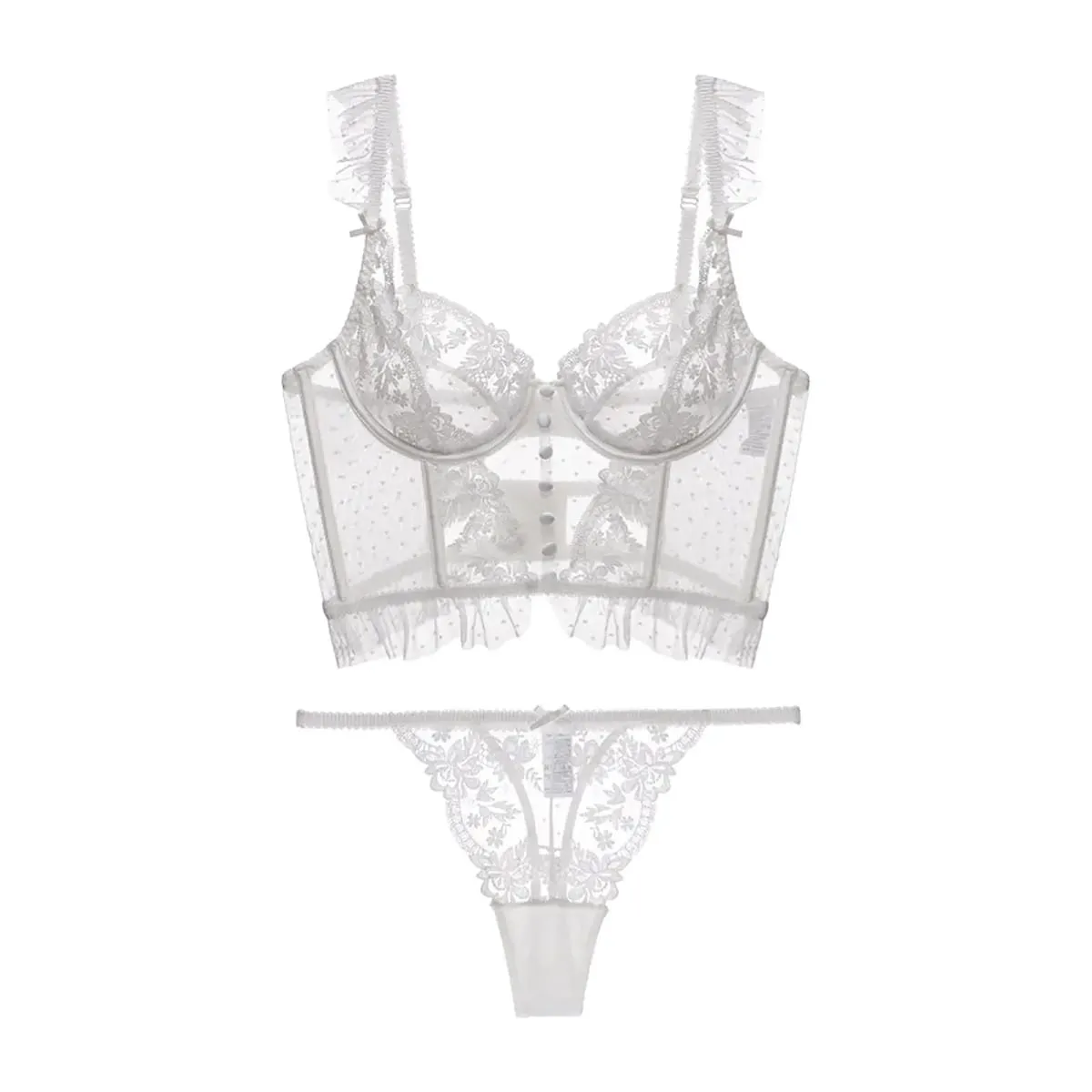 Women Lingerie Set Underwire High Waist Bra Comfortable Thin Underwear Lace Bra Panty Set for Valentine'S Day Honeymoon Bridal