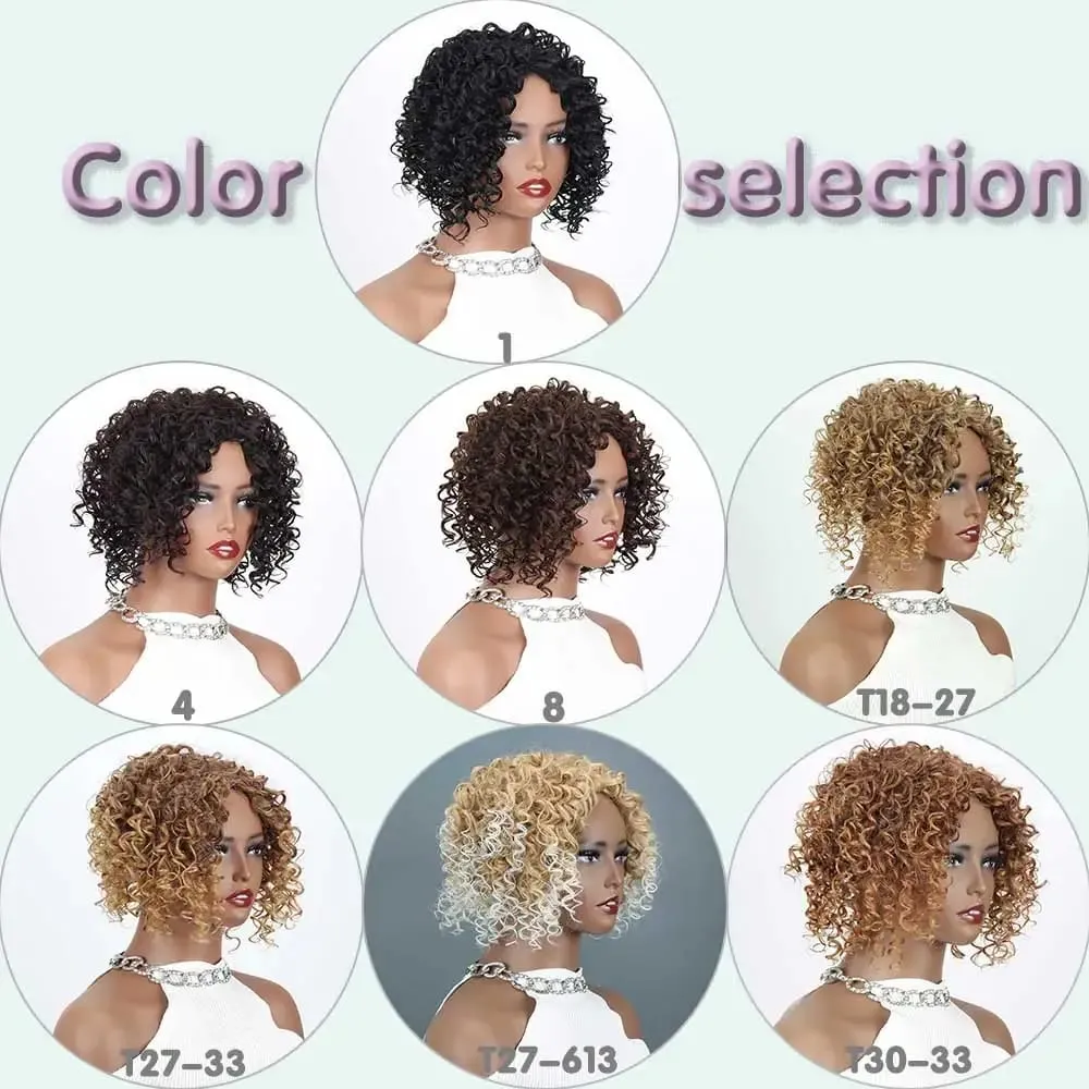Synthetic Kinky Curly Hair Topper Clip-in Afro Curly Hairpiece for Women Top Hairpiece for Thinning Hair Increase Hair Volume