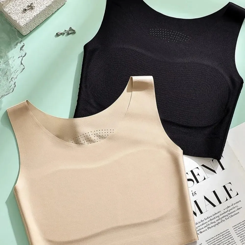 S/M/L/XL/XXL/XXXL/XXXXL Liquid Foundation Underwear Traceless Chest Binding U Neck Design Invisible Seamless Bra Fixed Cup