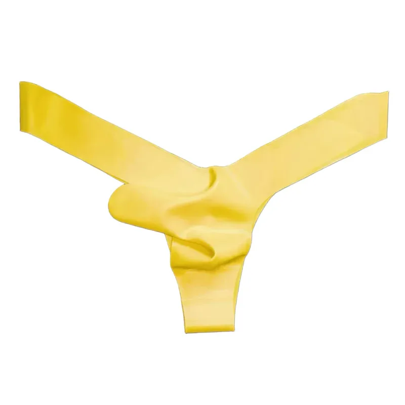 Mens Latex Foam Soft G-strings Sexy Lingerie Underwear Rubber Elephant Nose Pouch Thongs Man Sheer Exotic Panties