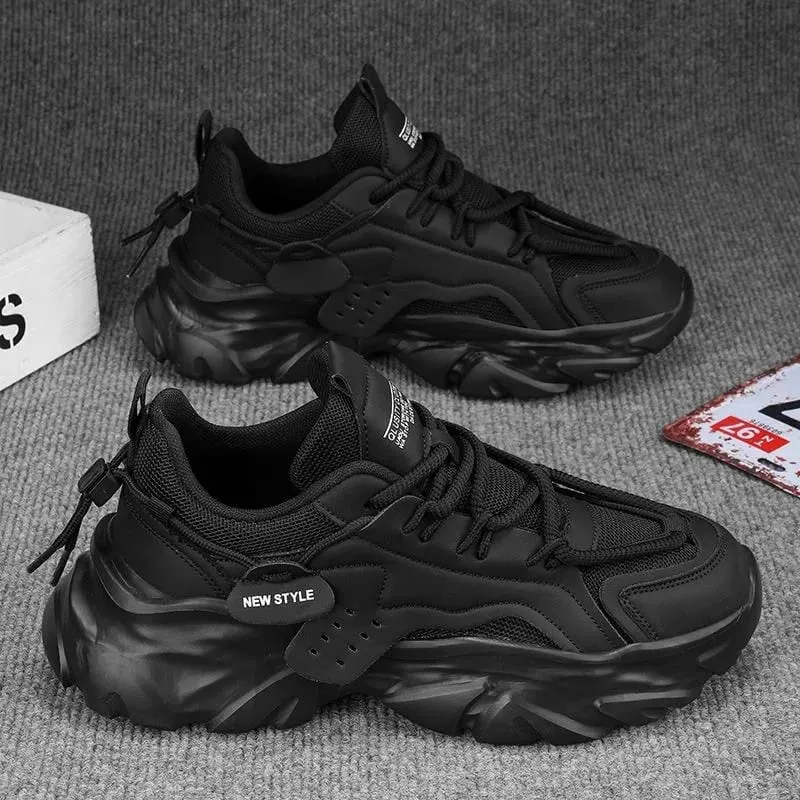 2026 Men's Casual Sneakers Summer Autumn Fashion Outdoor Luxury Lace Up Round Toe Breathable Non Slip height Increasing Shoes
