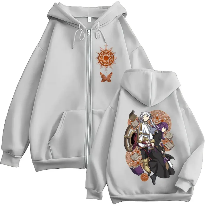 Anime Frieren: Beyond Journey's End Zipper Hoodies Men's Women Clothing Harajuku Fleece Zip Up Hooded Sweatshirts Jackets Coats — image 7