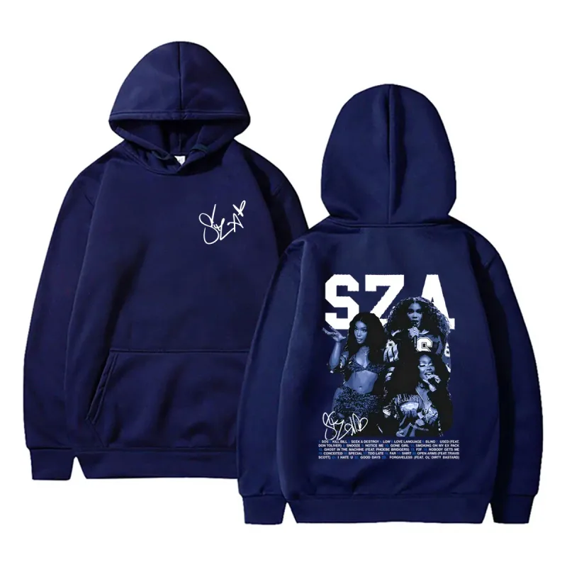 Hot Rapper SZA SOS Graphic Hoodie Men Women Hip Hop Fashion Oversized Hooded Sweatshirt Unisex Vintage Casual Pullover Hoodies