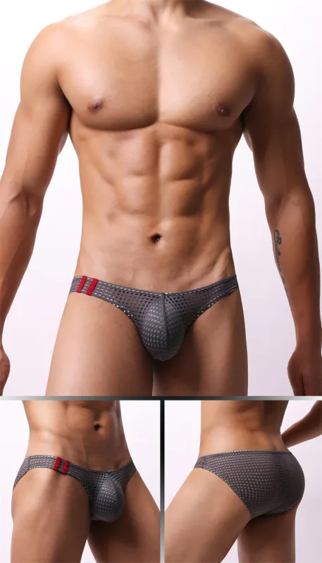Men Briefs Summer Breathable Holes Underwear U Convex Thin Low Waist Men's Underwear Briefs Slip Underpants Calzoncillos — image 4